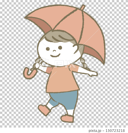 日傘をもつ子供 日傘をもつ子供 130723218