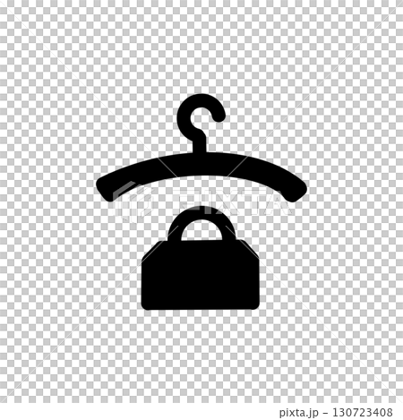 衣帽間圖示 - 表示行李寄存的簡單象形圖（黑色） 130723408