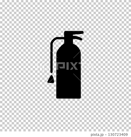 消火器アイコン・防災や安全を示すシンプルピクトグラム(黒色) 消火器アイコン・防災や安全を示すシンプルピクトグラム(黒色) 130723409