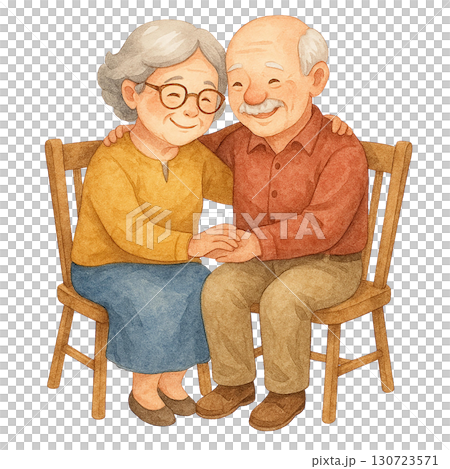 A joyful elderly couple sharing a loving moment together. 130723571