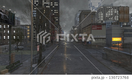 曇り空の都市風景 130723768