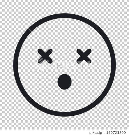 ショックを受けた顔のシンプルなアイコン(線画・透過版) ショックを受けた顔のシンプルなアイコン(線画・透過版) 130723890