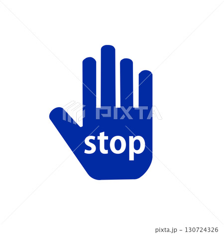 手のひらに「stop」と書かれたアイコン 130724326