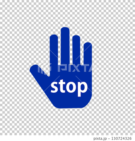 手のひらに「stop」と書かれたアイコン 130724326