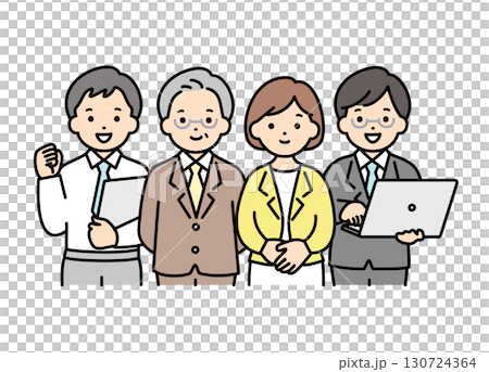 様々な男女のビジネスパーソンベクターイラスト素材 130724364