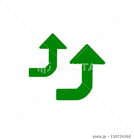グラフが右肩上がりのアイコン（緑） 130724368