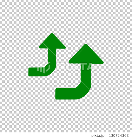 グラフが右肩上がりのアイコン（緑） 130724368