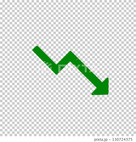 Graph and arrow icon indicating a downward trend Graph and arrow icon indicating a downward trend 130724375