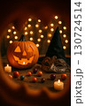 Halloween・かぼちゃ・仮面・キャンドルが並ぶハロウィーン小物 130724514