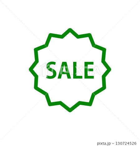 ギザギザの円に「SALE」の文字が入ったアイコン ギザギザの円に「SALE」の文字が入ったアイコン 130724526