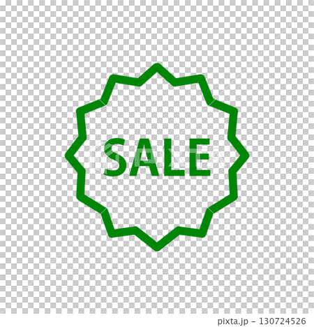 ギザギザの円に「SALE」の文字が入ったアイコン ギザギザの円に「SALE」の文字が入ったアイコン 130724526