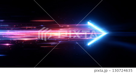 ピンクとブルーの光の矢　AI画像 130724635