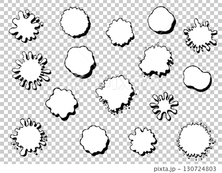 單色墨水飛濺、油漆飛濺插圖集 130724803