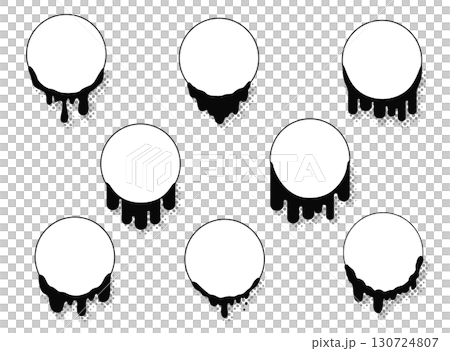 Paint dripping, melting frame illustration set Paint dripping, melting frame illustration set 130724807