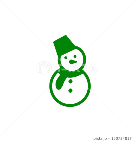 帽子とマフラーをつけた雪だるまのアイコン 130724817