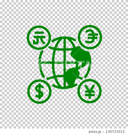 globe and currency icon 130725015