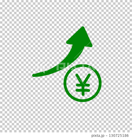 Upward trend and Japanese yen icon 130725186
