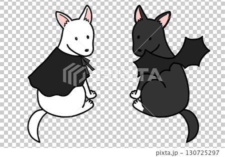 穿著萬聖節服裝的狗、救援犬和混種狗 130725297