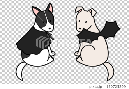 穿著萬聖節服裝的狗、救援犬和混種狗 130725299