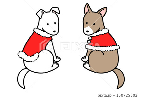 クリスマスコスチュームの犬・保護犬・雑種犬 130725302
