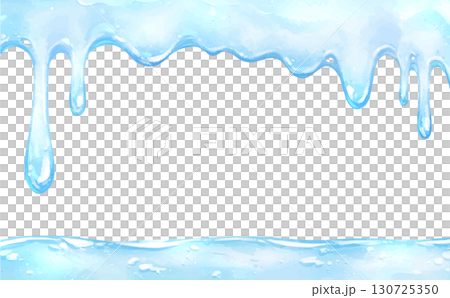 Watercolor dripping light blue liquid frame Watercolor dripping light blue liquid frame 130725350