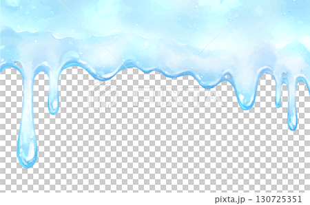 Watercolor dripping light blue liquid 130725351