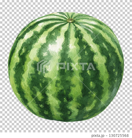 水彩風のスイカイラスト　PNG切り抜き 130725568
