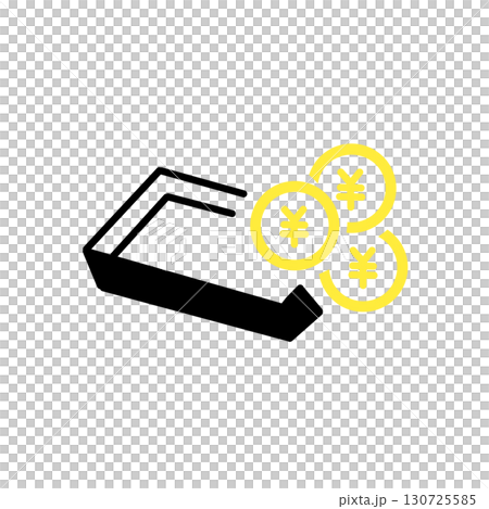 Wallet icon with bills inside 130725585