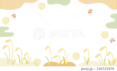 動画配信の背景47　稲穂と赤蜻蛉柄 130725979