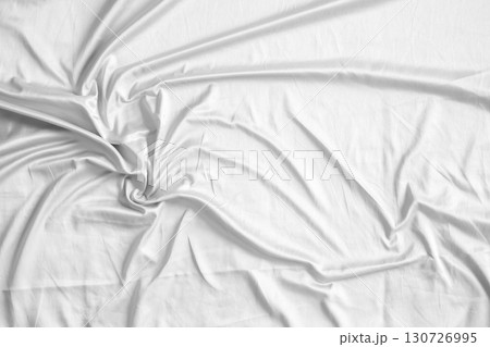 Abstract white wrinkled bedding sheet fabric texture background Abstract white wrinkled bedding sheet fabric texture background 130726995