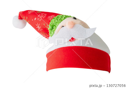 Red Christmas Santa Claus hat isolated on white background 130727056