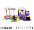 Active goods for kids childrens furniture and toys 3d render on white 130727061