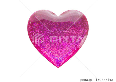 Heart shape hologram sticker isolated on white background 130727148