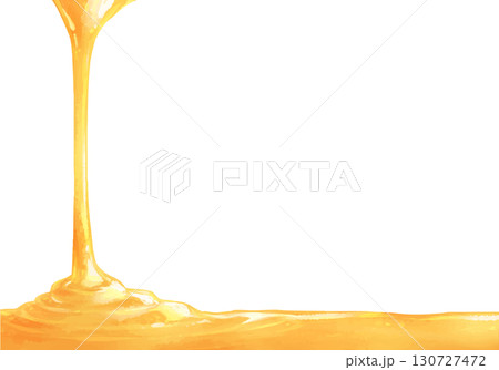 水彩風の上から垂れて溜まるはちみつ 130727472