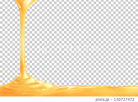 水彩風の上から垂れて溜まるはちみつ 130727472
