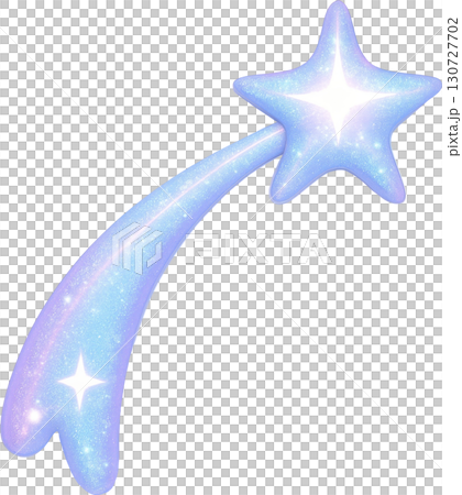 Ethereal shooting star with a bright sparkling trail 130727702