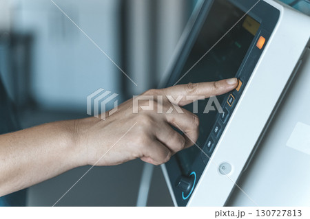 Hand Operating Medical Monitor in clinic hospital 130727813
