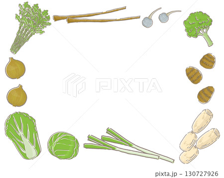かわいい野菜のフレームイラスト 130727926