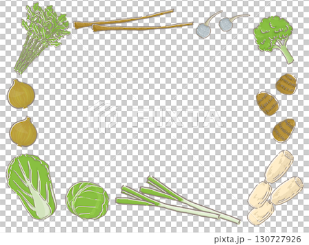 かわいい野菜のフレームイラスト 130727926