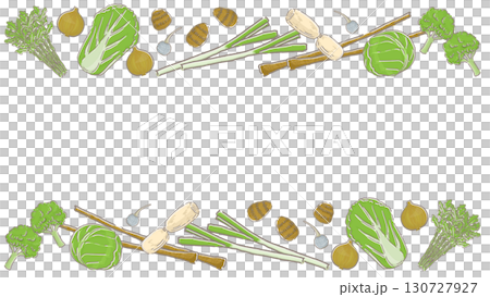 並べた野菜の見出しフレーム 130727927