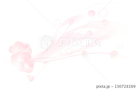 花の香りと花弁が淡いピンク色の風に乗って広がっているイラスト 花の香りと花弁が淡いピンク色の風に乗って広がっているイラスト 130728169