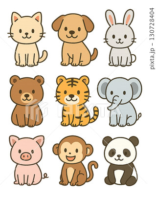 様々な動物のイラストセット[背景透過] 130728404