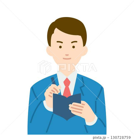 スーツを着た男性のイラスト スーツを着た男性のイラスト 130728759