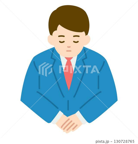 スーツを着た男性のイラスト スーツを着た男性のイラスト 130728765