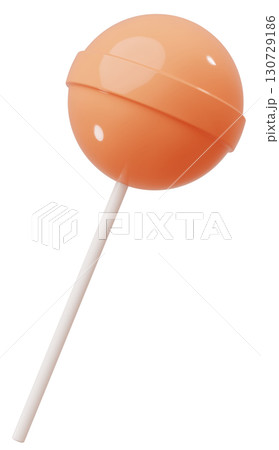 3D素材_ペロペロキャンディー_オレンジ 130729186