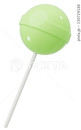 3D素材_ペロペロキャンディー_黄緑 130729188