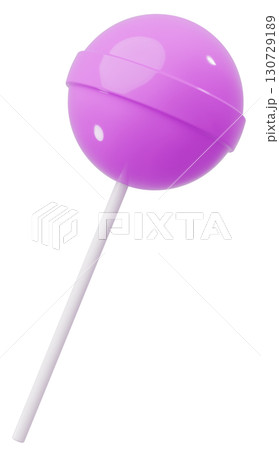 3D素材_ペロペロキャンディー_紫 130729189