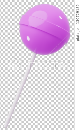 3D素材_ペロペロキャンディー_紫 130729189