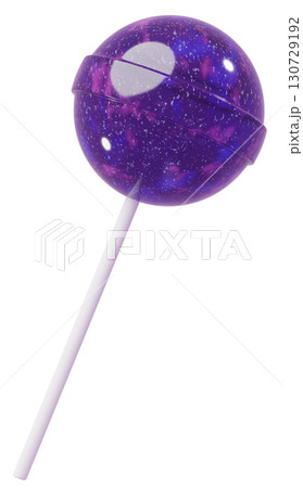 3D素材_ペロペロキャンディー_紫 130729192