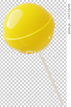3D素材_ペロペロキャンディー_黄色 3D素材_ペロペロキャンディー_黄色 130729200
